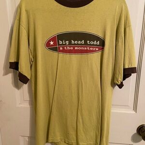 Signed Big Head Todd & The Monsters Men's Yellow T-Shirt